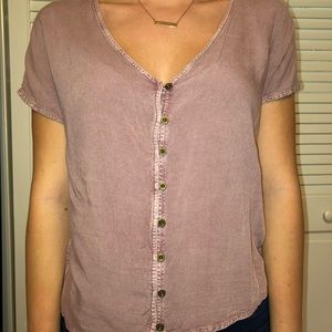 •Mauve button up top